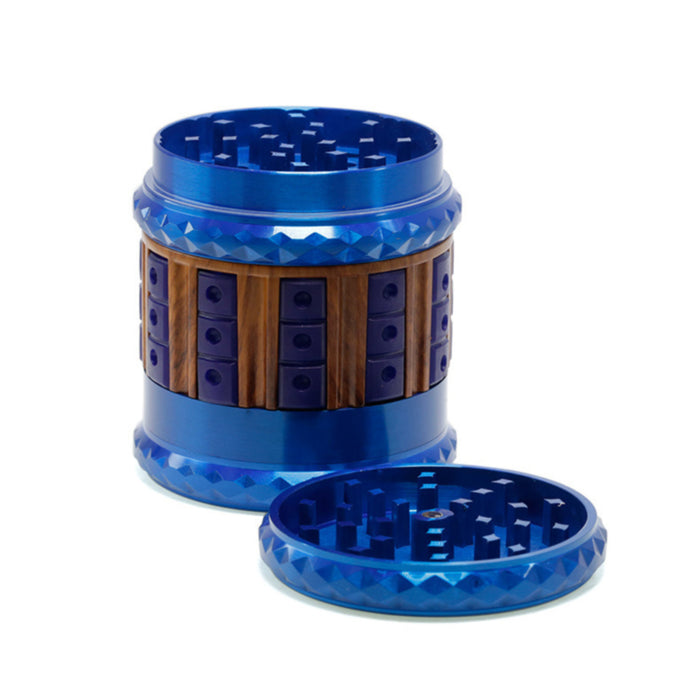 66MM Zinc Alloy 5 Layers Large Storage Space Flat Chamfering Herb Grinder-Blue