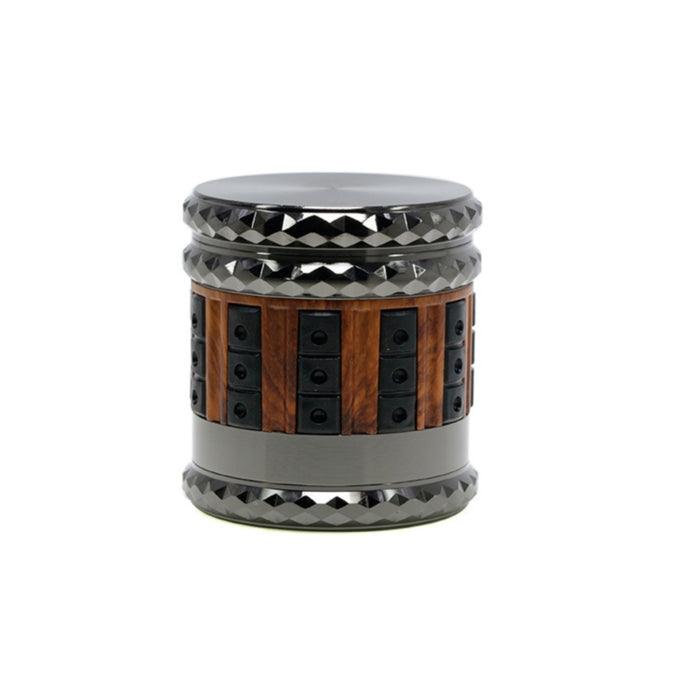 66MM Zinc Alloy 5 Layers Large Storage Space Flat Chamfering Herb Grinder-Gun-Black