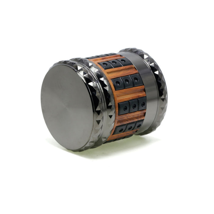 66MM Zinc Alloy 5 Layers Large Storage Space Flat Chamfering Herb Grinder-Gun-Black