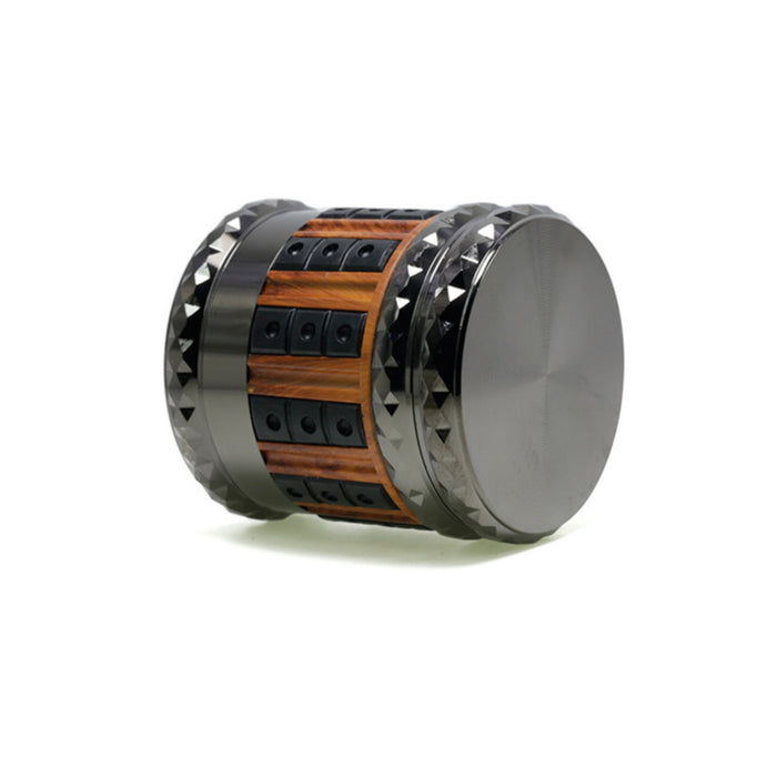 66MM Zinc Alloy 5 Layers Large Storage Space Flat Chamfering Herb Grinder-Gun-Black