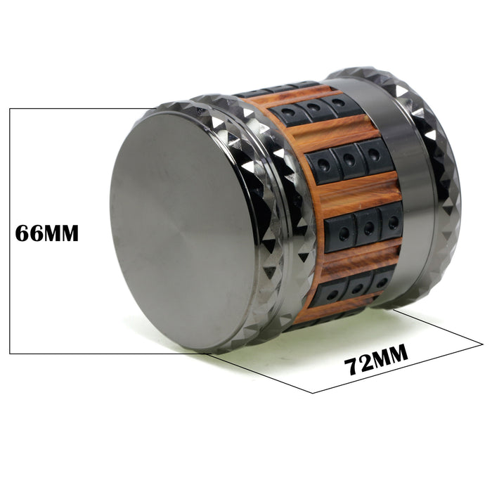 66MM Zinc Alloy 5 Layers Large Storage Space Flat Chamfering Herb Grinder-Gun-Black