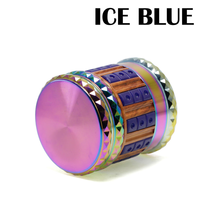 66MM Zinc Alloy 5 Layers Large Storage Space Flat Chamfering Herb Grinder-Ice-Blue
