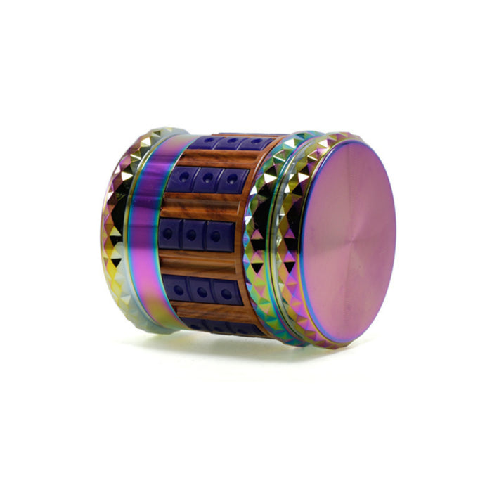 66MM Zinc Alloy 5 Layers Large Storage Space Flat Chamfering Herb Grinder-Ice-Blue