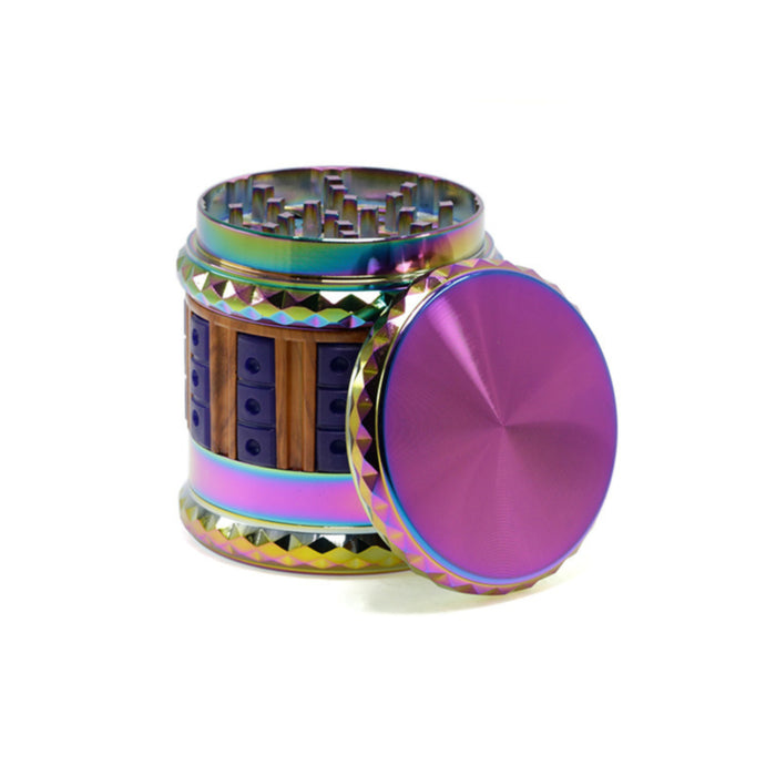 66MM Zinc Alloy 5 Layers Large Storage Space Flat Chamfering Herb Grinder-Ice-Blue