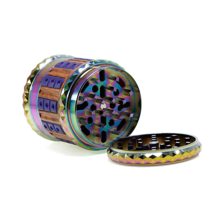 66MM Zinc Alloy 5 Layers Large Storage Space Flat Chamfering Herb Grinder-Ice-Blue