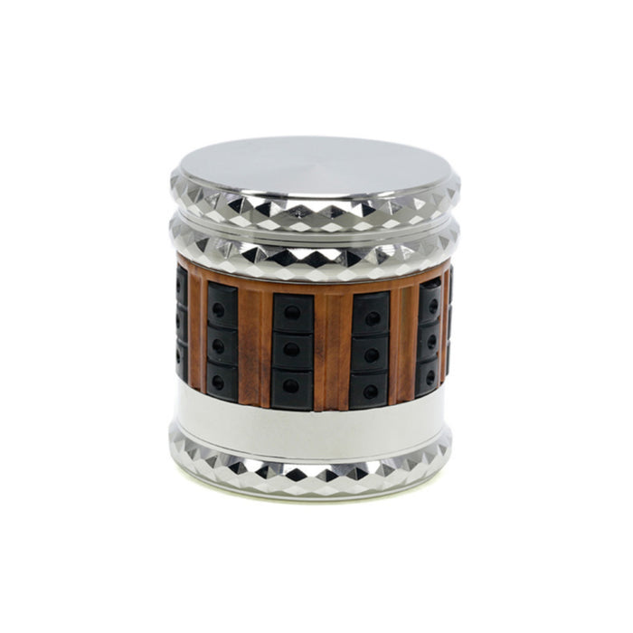 66MM Zinc Alloy 5 Layers Large Storage Space Flat Chamfering Herb Grinder-Silver