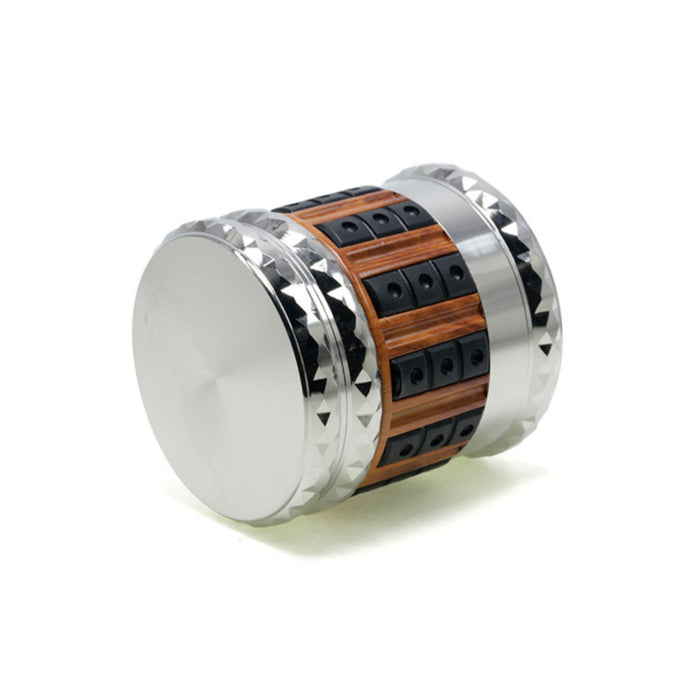 66MM Zinc Alloy 5 Layers Large Storage Space Flat Chamfering Herb Grinder-Silver