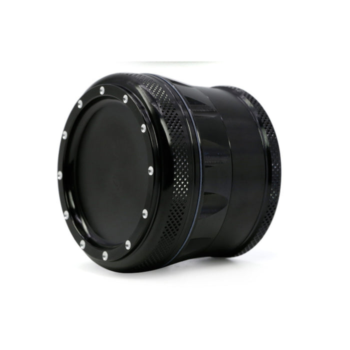 69MM Aluminum Alloy Four-Layer Concave Chamfered Herb Grinder-Black