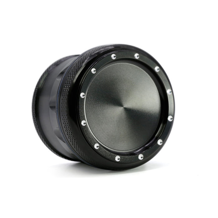 69MM Aluminum Alloy Four-Layer Concave Chamfered Herb Grinder-Black
