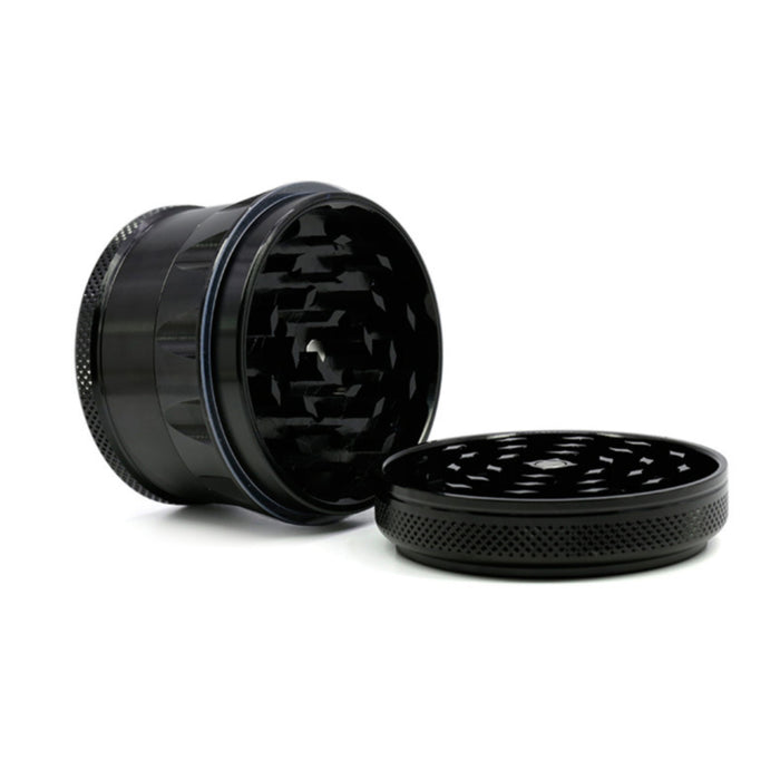 69MM Aluminum Alloy Four-Layer Concave Chamfered Herb Grinder-Black