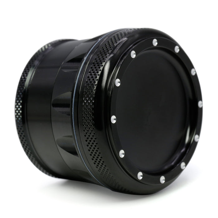 69MM Aluminum Alloy Four-Layer Concave Chamfered Herb Grinder-Black