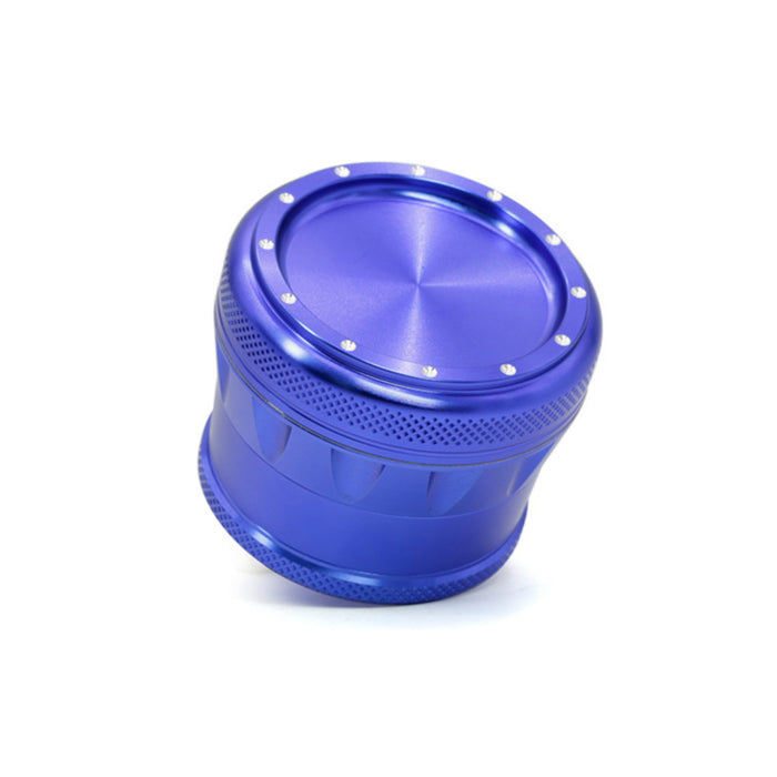 69MM Aluminum Alloy Four-Layer Concave Chamfered Herb Grinder-Blue