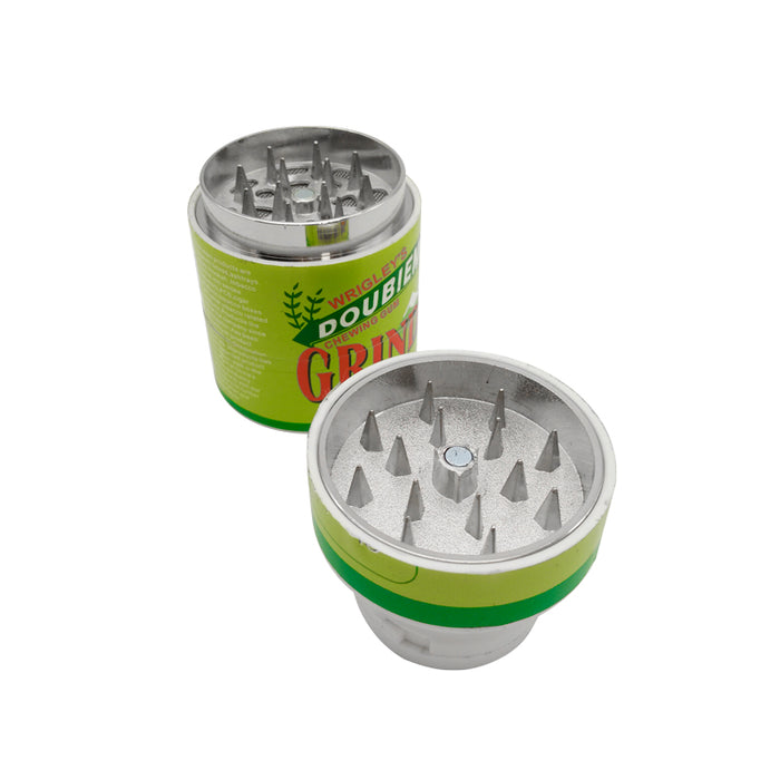 3 layer Creative Classic Fashion Hidden Chewing Gum Extra Style Metal Herbal Grinder Herb Tobacco Grinder Smoking Pipe Hookah