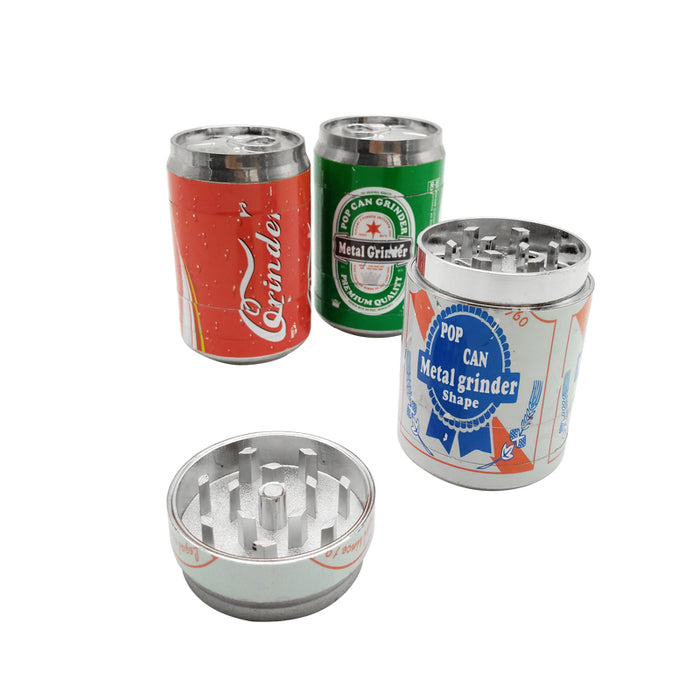 Mini Drink Cans 3 Layers Metal Tobacco Crusher Hand Smoking Grinders Herbal Spice Herb Grinder