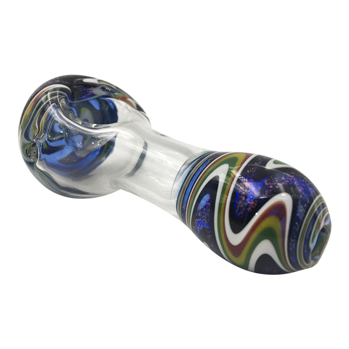 Blue Sparkle Colored Rune Bowl and Nail Glass Spoon Pipe 188#
