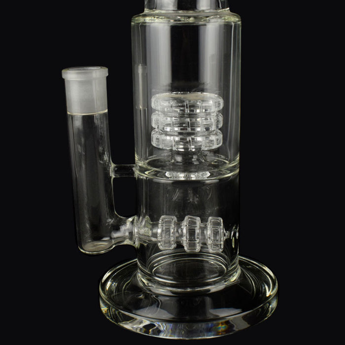 NEW Twin Cage Junior Glass Bongs Water Pipe 13.5" Tall 5mm Thickness 403#