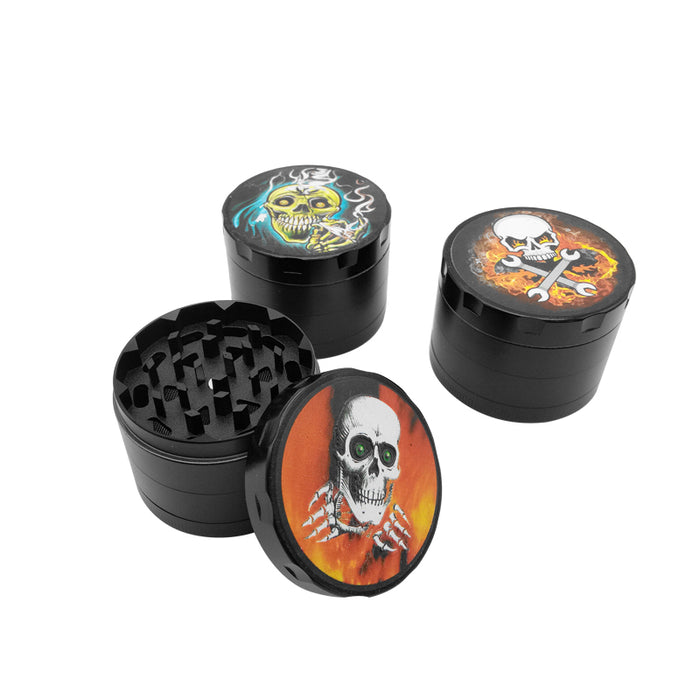skull head Dry Herb Tobacco Grinder Metal For Smoking   Grinder Spice Tobacco Herb Grinder