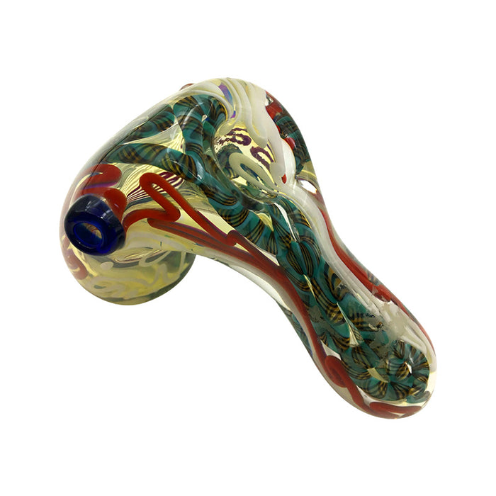 Playing Ball Dolphin Cobalt Glass Bubbler Spoon Pipe for Smoking 038#