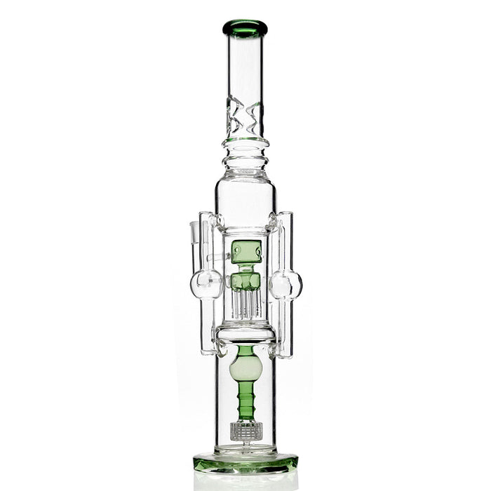 Big Triple Ratchet Perc Klein Incycler Hookah Glass Smoking Water Pipes 293#