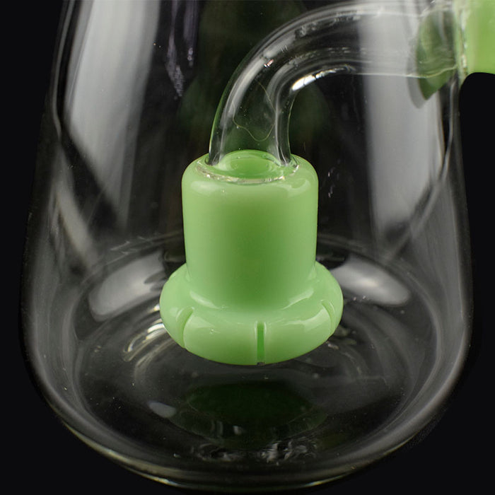 New Arrival Green Recycler Glass Bong with Inline Perc Water Pipe Dab Rig 388#