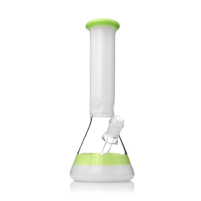 White Neck Colored Lip Glass Beaker Base Ice Smoking Pipes