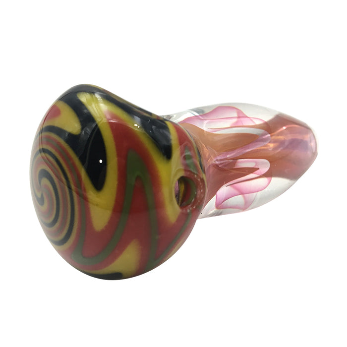 Cherry Blossom Inside Clear Mini Spoon Pipe with Waves Bowl 191#