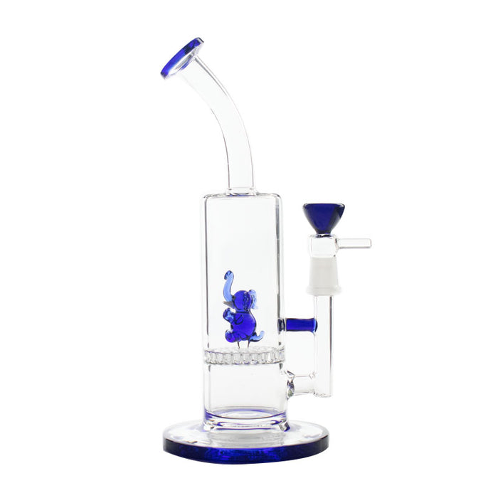 9" Tall  Recycler Dab Rig Glass Bong Oil Rigs Water Pipe with Animals