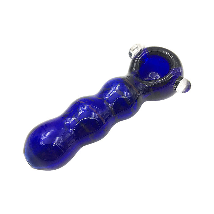 Blue Caterpillar Design Glass Spoon Hand Pipe for Smoking 309#