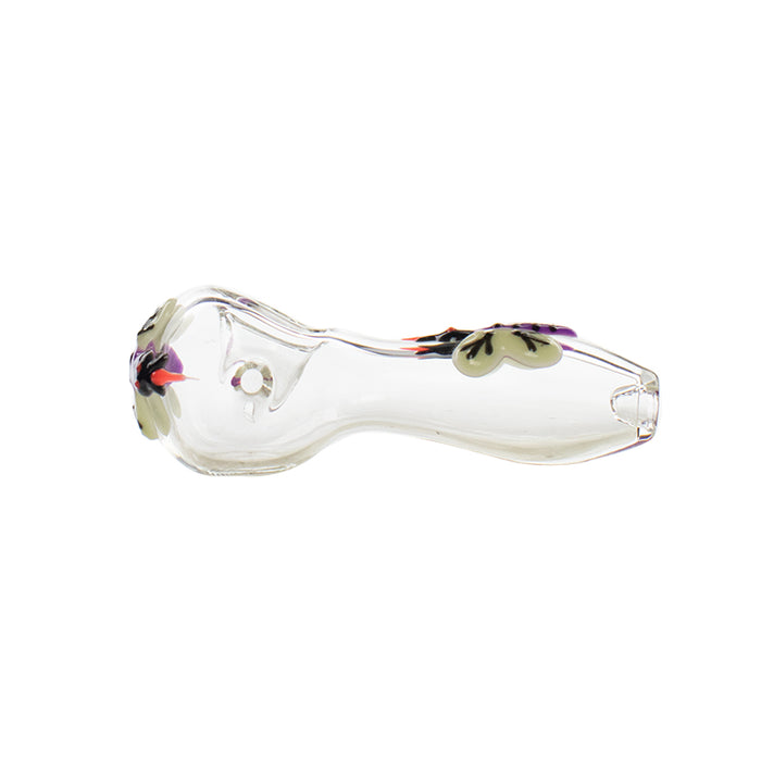 4“ Clear glowing smoking hand pipe with different label G31