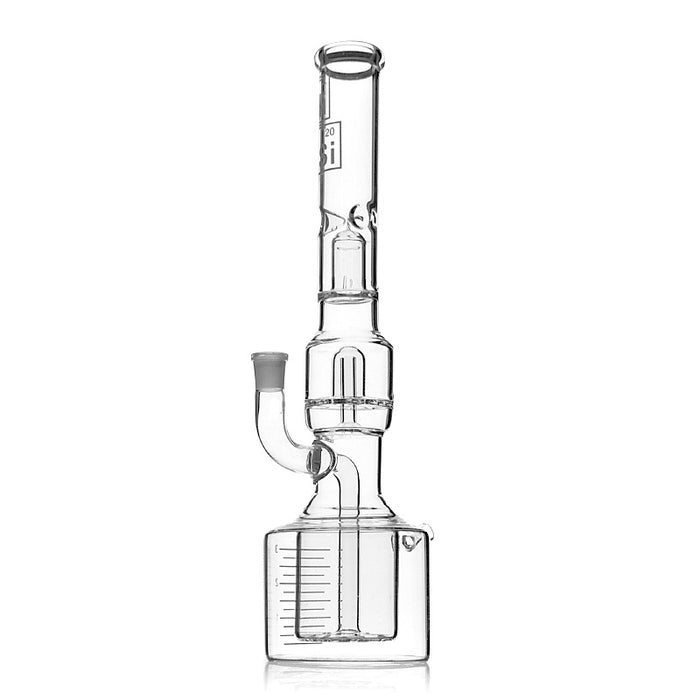Hi Si Glass Water Pipe 19” Double Recycle Perc Bong Beaker Base