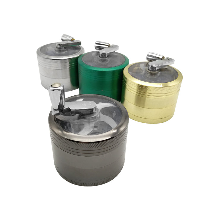 4 Layers Hand Shank Zinc Alloy Metal Herb Grinders Smoking Cigarettes Accessories Hookah Pipe Hand Muller Tobacco Grinder