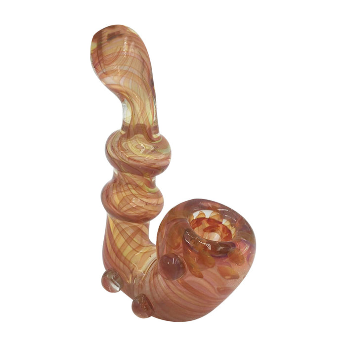 Multiple Circles Glass Spoon Pipe with Reverse Waves Bowl 242#