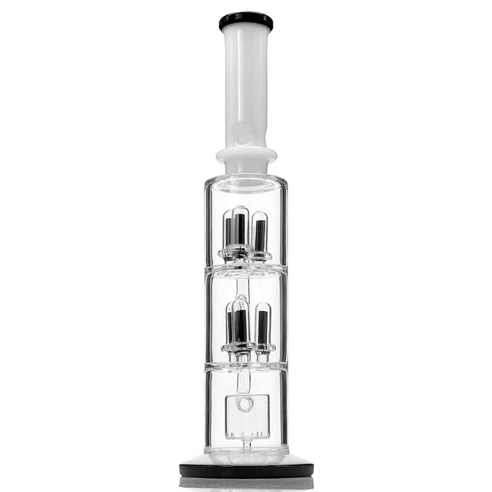 16" Thick Glass Smoking Water Pipe with Netted Disc Diffuser