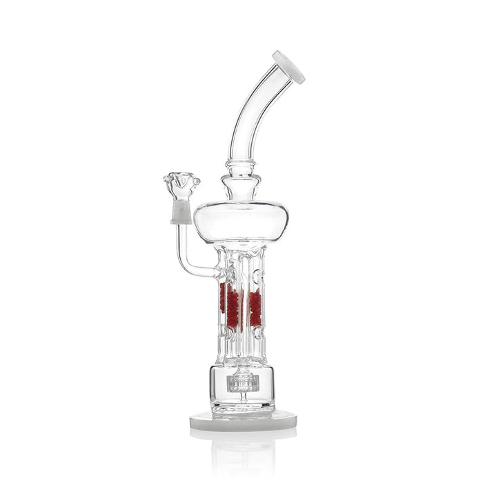 Red Recycler Hookah Glass Smoking Water Pipes for Smoking