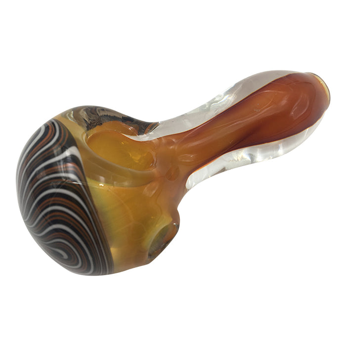 Inside Glass Spoon Pipe with Expanding Type Black Line Bowl 198#