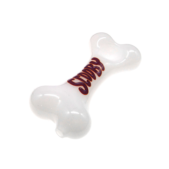White Jade Dog Bone  Flat Hand Pipe 009#