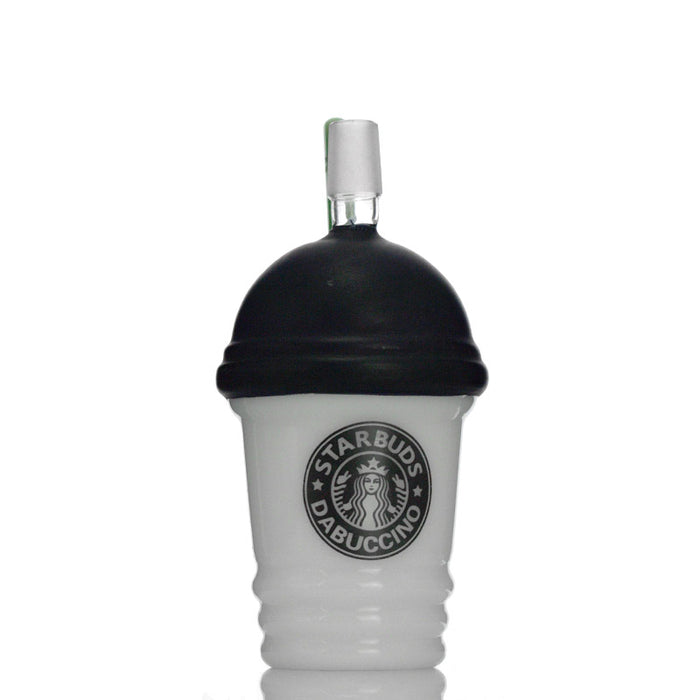 18MM 8 Inches Black and White Starbucks Glass Water Pipe  Cup