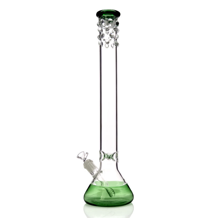 19.5" Straight Tube Smoking Glass Pipe Bong with Ice Pinch