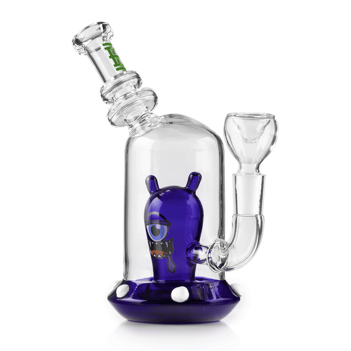 7" UFO Space Monster Glass Bong-Blue Color