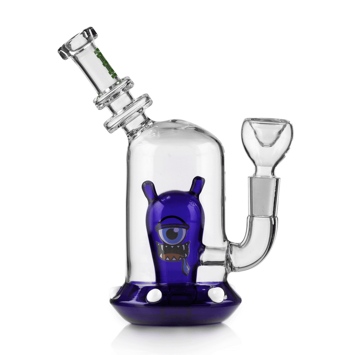 7" UFO Space Monster Glass Bong-Blue Color