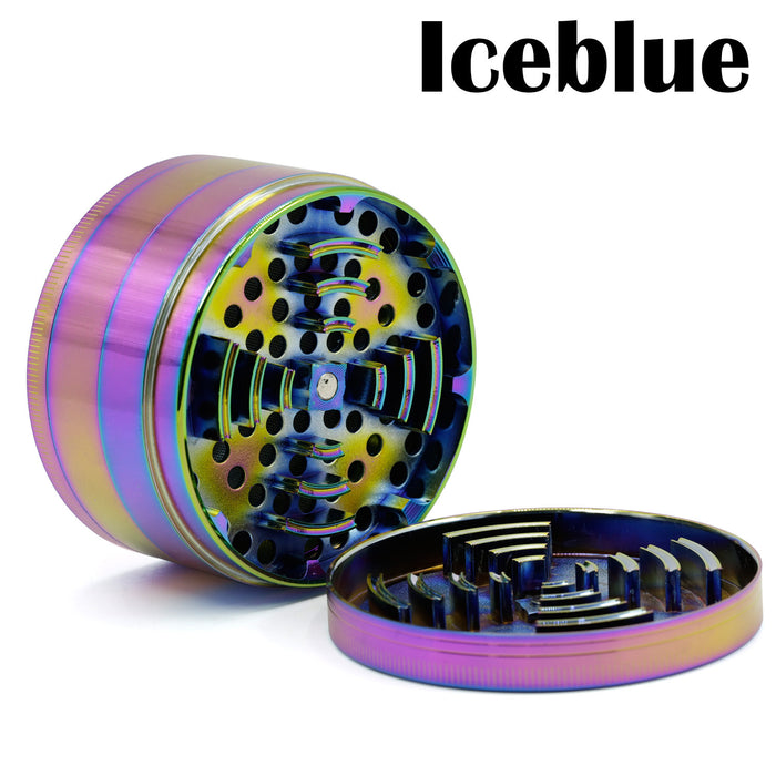 75MM 4 Piece Zinc Alloy Colorful Monochrome New Tooth Grinder-Ice-Blue
