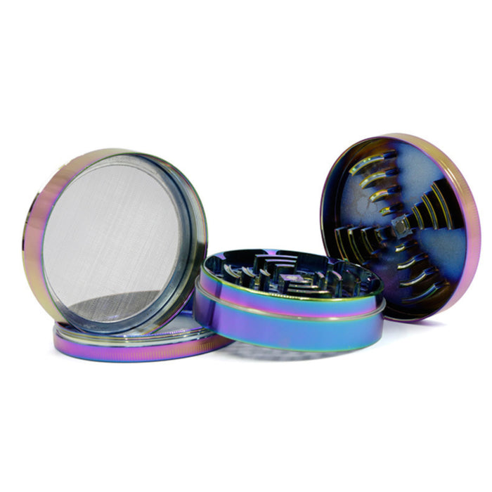 75MM 4 Piece Zinc Alloy Colorful Monochrome New Tooth Grinder-Ice-Blue