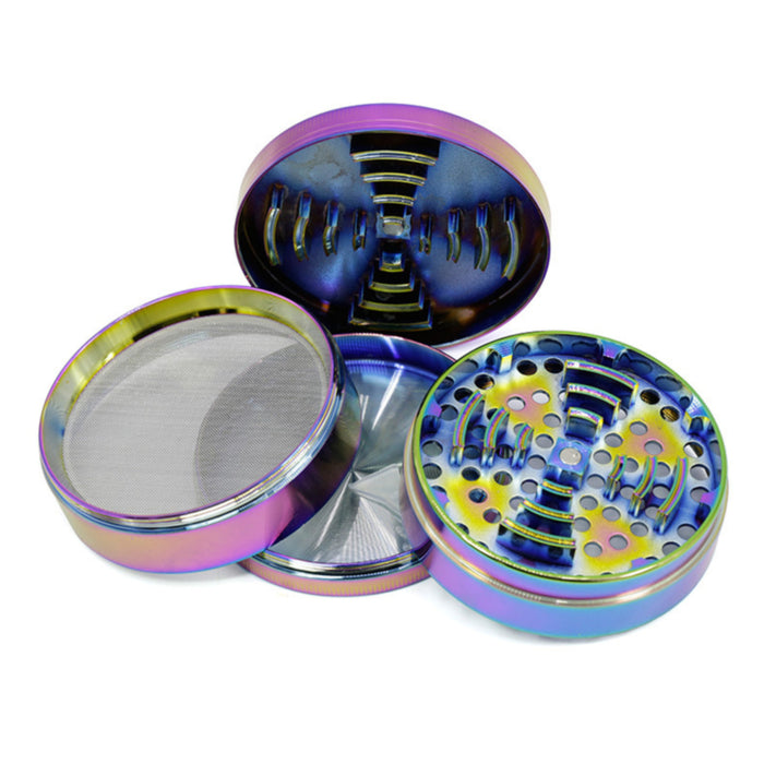 75MM 4 Piece Zinc Alloy Colorful Monochrome New Tooth Grinder-Ice-Blue