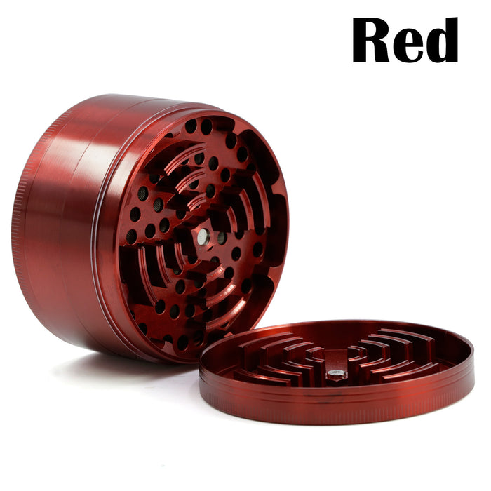 75MM 4 Piece Zinc Alloy Colorful Monochrome New Tooth Grinder-Red