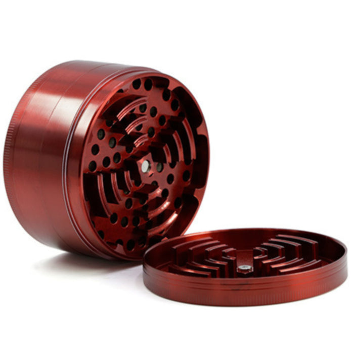 75MM 4 Piece Zinc Alloy Colorful Monochrome New Tooth Grinder-Red