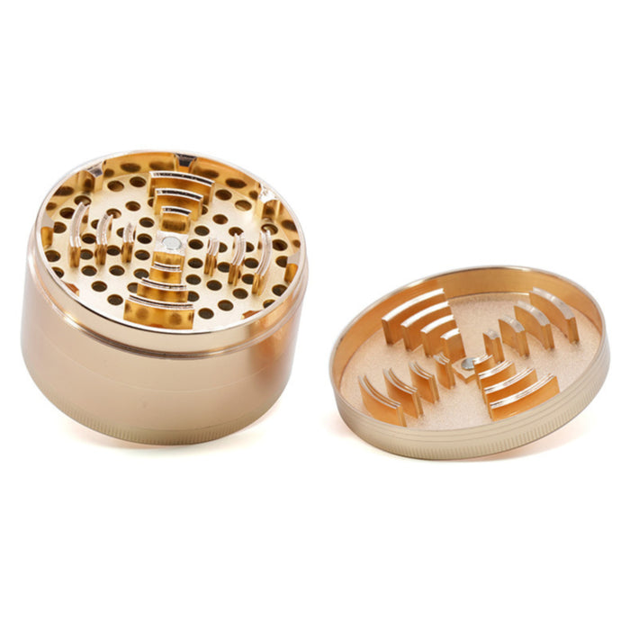 75MM 4 Piece Zinc Alloy Colorful Monochrome New Tooth Weed Grinder-Rose-Gold