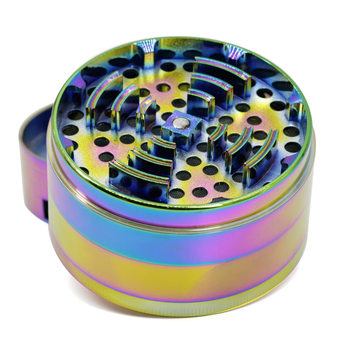 75MM Zinc Alloy Ice Blue Single Concave New Tooth Colorful Herb Grinder