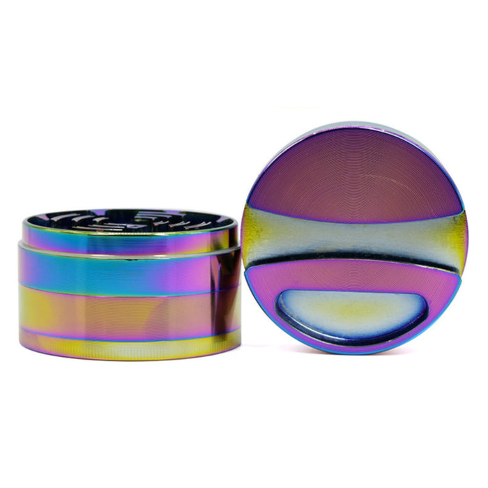 75MM Zinc Alloy Ice Blue Single Concave New Tooth Colorful Herb Grinder