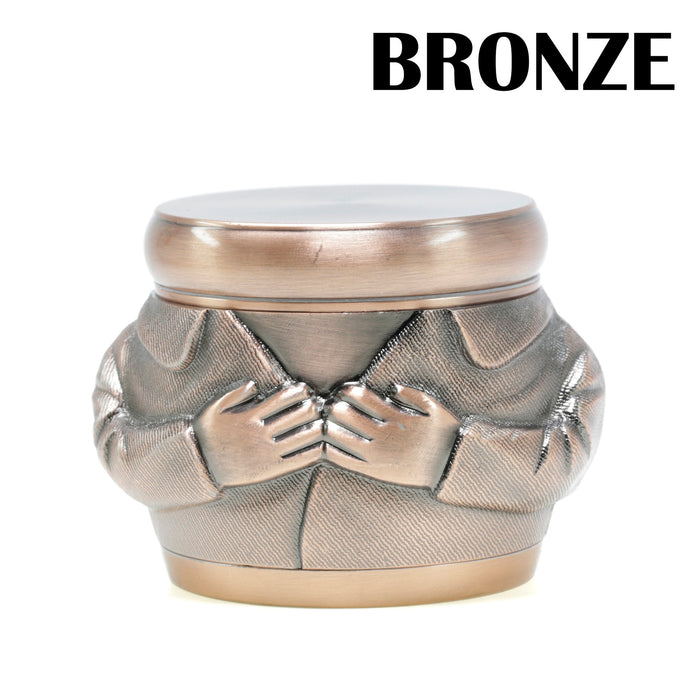 78MM Zinc Alloy 4 Layers Personality Creative Ornament Zhongshan Suit Portrait Smoke Grinder-Bronze