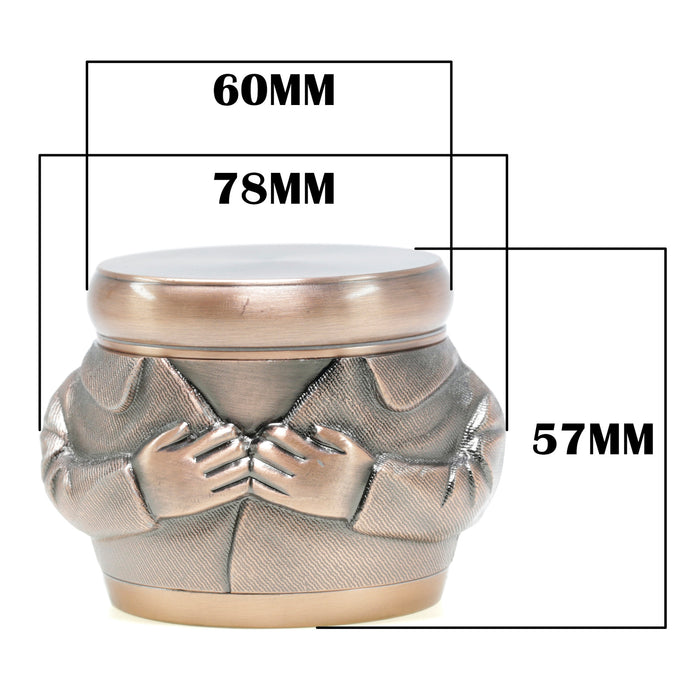 78MM Zinc Alloy 4 Layers Personality Creative Ornament Zhongshan Suit Portrait Smoke Grinder-Bronze